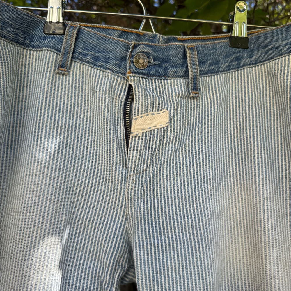 Striped Blue Women's Boot Cut Jeans